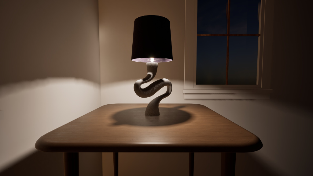 Sculptural Concrete Curve Lamp
